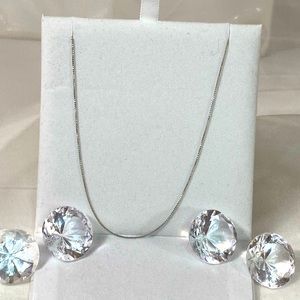 14K WHITE GOLD box chain necklace 22” REAL GOLD